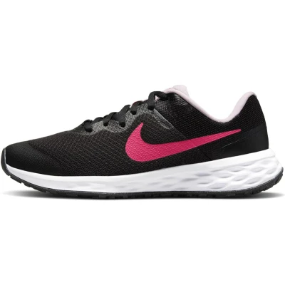Afbeelding van NIKE Performance Revolution 6 (GS) Hardloopschoenen neutraal voor kinderen, Maat: 36.5, Black/hyper pink/pink foam Textiel/ synthetisch