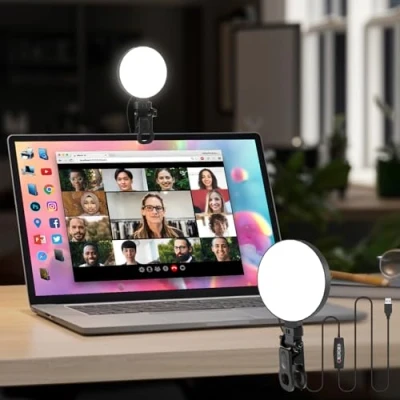 Afbeelding van Mojimdo verbeterde 61LED Ring Light voor Laptop, draagbare USB stekker Clip On [ 1H/1,5H/2H Timer] Video Conference Computer Laptop iPad Telefoon Selfie Stand