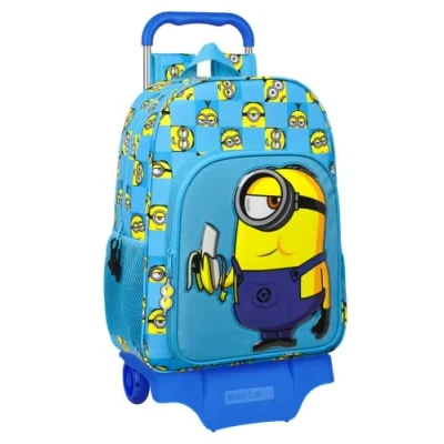 Afbeelding van Schoolrugzak met Wielen Minions Minionstatic Blauw (33 x 42 14 cm)