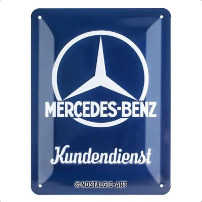 Afbeelding van Nostalgic Art Mercedes Benz Kundendienst Gift idea for car accessoiresRetro Tin SignMetal PlaqueVintage design decoration15 x 20 cm