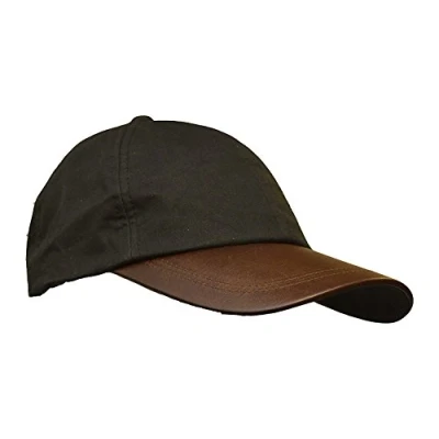 Afbeelding van WALKER AND HAWKES Wax Brunswick Baseball Cap w/Leather Peak One Size, Zwart, size