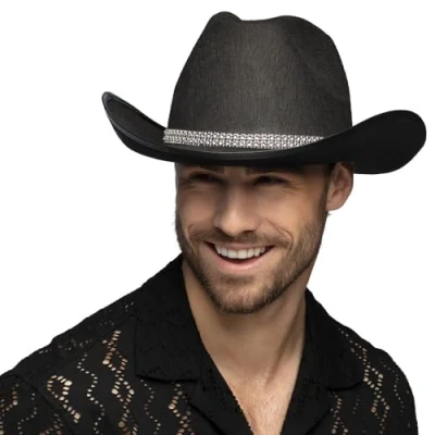 Afbeelding van Boland Cowboyhoed Daisy, hoofddeksel, accessoire voor westernkostuums, festivals, carnaval of vrijgezellenfeesten
