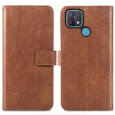 Afbeelding van Oppo A15 Hoesje Kunstleder iMoshion Bookcase Bruin Telefoonhoesje