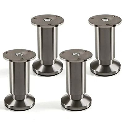 Afbeelding van 4 stuks SOTECH meubelvoet Alpha, RVS look geborsteld, belastbaar tot 250 kg, hoogte: 100 mm, verstelbaar