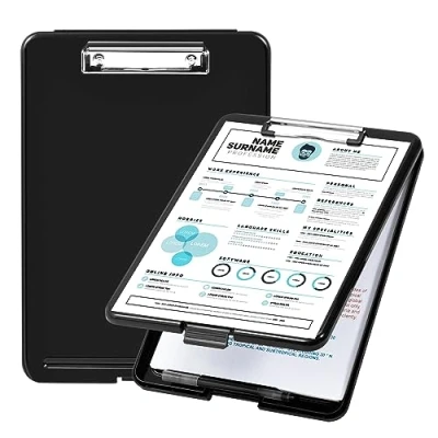 Afbeelding van Amazon Basics Klembord, van plastic, zwart, 2 stuks