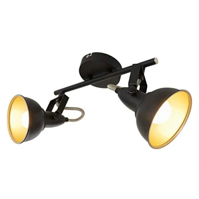 Afbeelding van Briloner Leuchten SOFT Plafondlamp 2 lichts Spots kantelbaar E14 Metaal Zwart goud