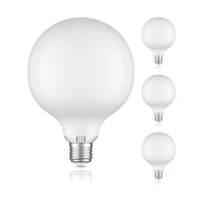 Afbeelding van ledscom.de 4 stuks E27 LED lamp, G125, warm wit (2700 K), W, 550lm, mat glas extra