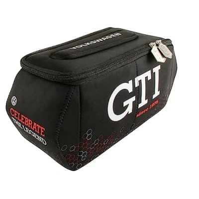 Afbeelding van BRISA VW Collection Volkswagen neopreen universele make up cosmetische cultuur reisapotheektas etui Golf GTI (zeshoek/zwart/klein)