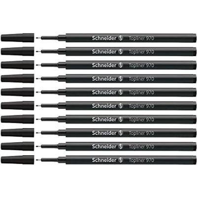 Afbeelding van Schneider finelinervulling Topliner 970 zwart doos met 10 stuks S 9701