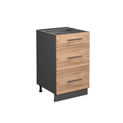 Afbeelding van Vicco Keukenonderkast Fame Line, Krachtige eik goud/Grijs, 50 cm zonder werkblad