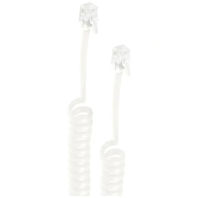 Afbeelding van Shiverpeaks Telefoonhoorn Verbindingskabel [1x RJ10 stekker 4p4c 1x 4p4c] Vergulde steekcontacten 2 m Wit