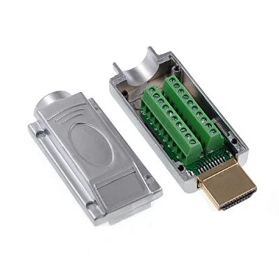 Afbeelding van Oiyagai 2 stks HDMI Adapter Signalen Terminal Breakout Metalen Cover Board Connector Soldeerloze Gratis Lassen (Zilver)