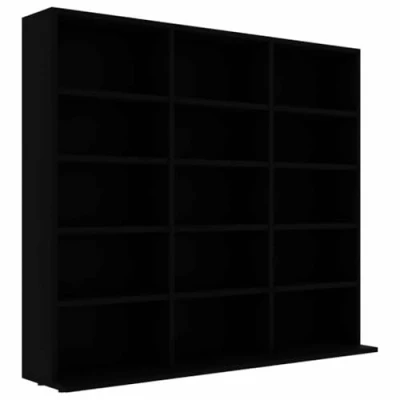 Afbeelding van vidaXL Cd Kast Opbergkast Opslagkast Kasten Dvd Opbergmeubel Cds Opslagmeubel Opbergkasten Opslagkasten Opslag Opberging Meubel Spaanplaat Zwart