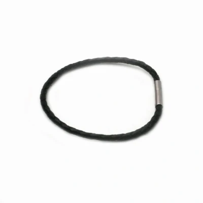 Afbeelding van Leren armband 2mm zwart 20cm