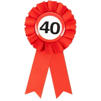 Afbeelding van Verjaardagsdecoratie rozet 40e verjaardag decoratie man vrouwen mannen tafeldecoratie