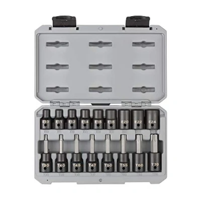 Afbeelding van TEKTON 1/2 Inch Drive Torx &amp; Externe Star Impact Socket Set, 17 delig (T30 T70, E10 E24) SKT25801