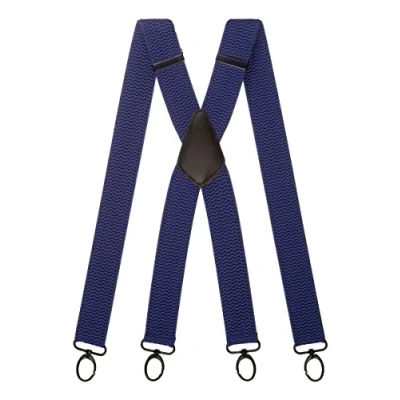 Afbeelding van Olata Werk Bretels X Vorm Met Karabijnhaken 4 cm. Blauw (Zwarte Clips)