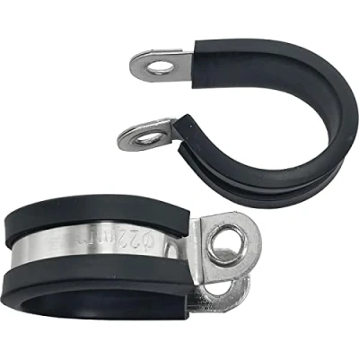 Afbeelding van Lumonic 10x 22mm buisklemmen met rubberinzet V2A I kabelklemmen voor schroeven slangklem 22mm, buisklemmen, bevestigingsklem buishouder