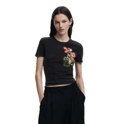 Afbeelding van Desigual Tshirt print, Dames, Maat: Small, Black