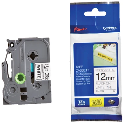 Afbeelding van Brother TZe S231 Tape Zwart op wit (12 mm)