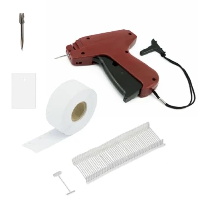Afbeelding van POKORNYS Etiketteerpistool A &amp; J 90S standaard in set met 1 reservenaalden en 1.000 nietdraden 40 mm kartonnen etiketten 30 x 45 I etiketteerapparaat voor bevestiging van