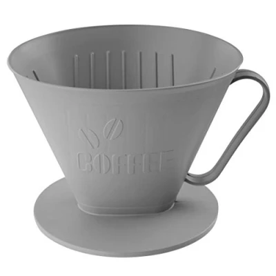 Afbeelding van FACKELMANN filterhouder nr. 4 ECO, milieuvriendelijke voor verse koffie, duurzame koffiefilter maximaal kopjes, hoogwaardige handfilter (kleur: lichtgrijs)