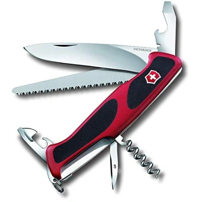 Afbeelding van Victorinox Ranger Grip 55 Taschenmesser (12 Funktionen, Feststellklinge) Rot/Schwarz