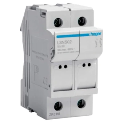 Afbeelding van Scheidbare zekeringhouder (LSN502) Type L38 2P 32A 2 modules 690V