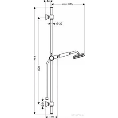Afbeelding van AXOR Montreux doucheset met glijstang 90 cm