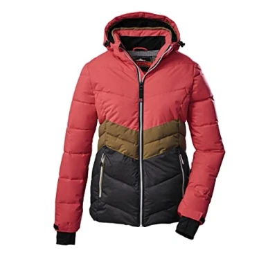 Afbeelding van killtec dames Winterjas/jas in donslook met afritsbare capuchon en sneeuwvanger KSW 1 WMN SKI QLTD JCKT, anthracite melange, 42, 38599 000