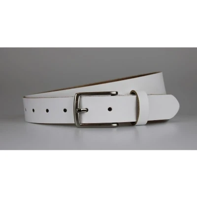 Afbeelding van Dames Heren riem Leer Wit Taillemaat 90 Jeans Spijkerbroek heren/dames Witte Leren