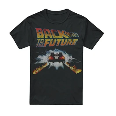 Afbeelding van Back to the Future Delorean T shirt voor heren, Zwart, XL