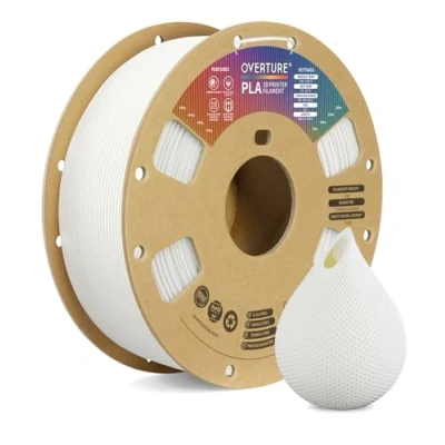 Afbeelding van OVERTURE Filament PLA 1,75 mm verbruik, 3D printer filament, 1 kg spoel, maatnauwkeurigheid +/ 0,03 mm, wit