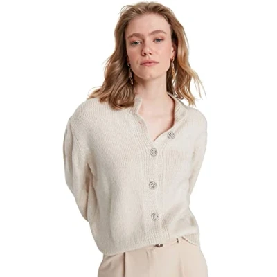 Afbeelding van Trendyol Acryl Polyester Vest Grijs Regular L Grijs, Steen,