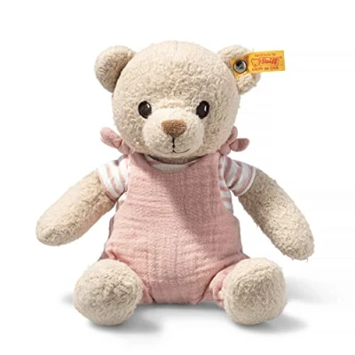 Afbeelding van Steiff Teddybeer Nele beige/blauw GOTS, 26 cm