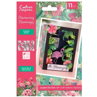 Afbeelding van CC Flamazing Flamingos Snijmallen Tropical Scene