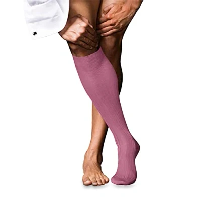 Afbeelding van FALKE Heren Kniekousen No. 10 M KH Katoen Lang eenkleurig 1 Paar, Rood (Rose 8680), 39 40