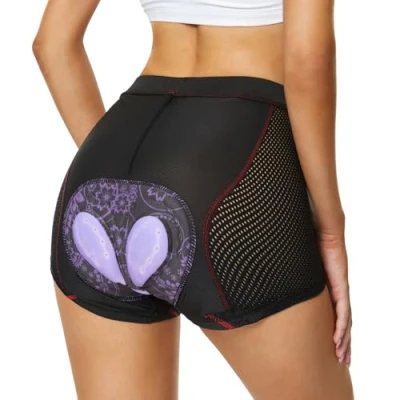 Afbeelding van FEIXIANG Fietsbroek voor dames, wielersportshorts, fietsondergoed met 4D gelvulling, ademend, sneldrogend, broek