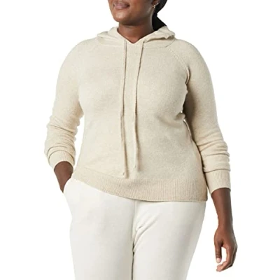 Afbeelding van Amazon Essentials Dames Soft Touch Hooded Pullover Sweater, Beige, Large