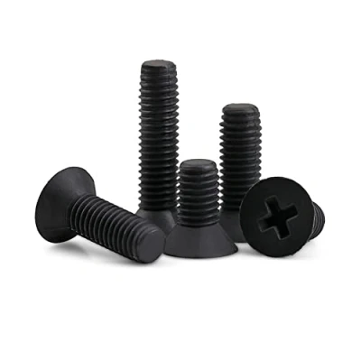 Afbeelding van CONPHERON Nylon kruis verzonken kop schroef platte geïsoleerde plastic schroeven zwart M4*15 mm,50 pcs