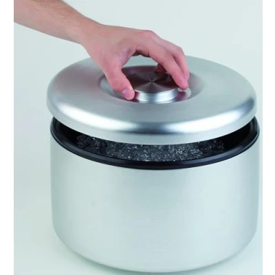 Afbeelding van IJsbox, hoogwaardige ijsemmer met een inhoud van 6 liter, aluminium geanodiseerd, 27 cm x 20 cm, niet vaatwasmachinebestendig