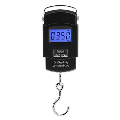 Afbeelding van Digitale bagageweger met haak, draagbare hangweegschaal LCD display voor buiten reizen