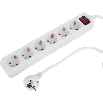 Afbeelding van Q Link Stekkerdoos 6v Schakelaar Elektra 1.5 m Wit Ra 3x1.5mm