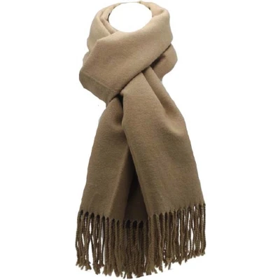 Afbeelding van Sjaal Dames Winter Effen Camel Grijs