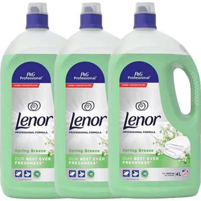 Afbeelding van Lenor Professional wasverzachter spring breeze, fles van 4 l 3 stuks
