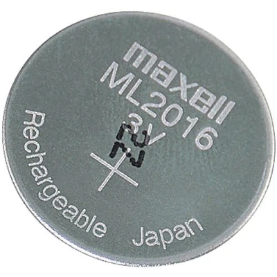 Afbeelding van Maxell ML2016 oplaadbare Li ion knoopcel, 3 V, 25 mAh