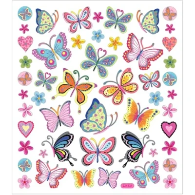 Afbeelding van Creativ Company Stickers Bloemen en Vlinders, 1 Vel