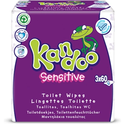 Afbeelding van Kandoo Vochtige Toiletdoekjes Sensitive 3 x 60 stuks