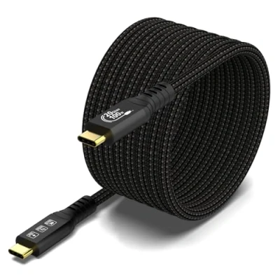 Afbeelding van YIWENTEC USB C kabel naar 3.2 Gen2 x 2 type oplaadkabel 20 Gbps gegevensoverdracht, 100 W V/5 A snellaadkabel, 4K @ 60 Hz video overdracht (recht, 5 m)