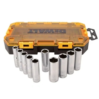 Afbeelding van DEWALT 10 x metrische dopsleutelinzetstukken 1/2 inch aandrijving (DWMT73815)